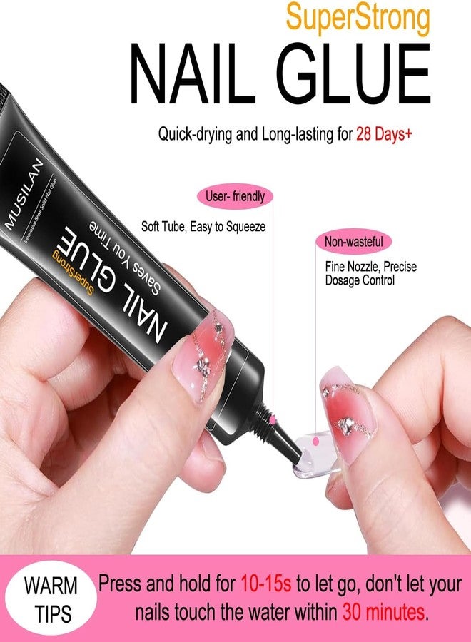 MUSILAN 18g Semi Solid Super Strong Nail Glue for Press On Nails - No UV Lamp Needed Quick Drying & Long-Lasting Professional Solid Nail Glue Gel for Fake False Acrylic Nails Tip at Home DIY Manicure - Image 4